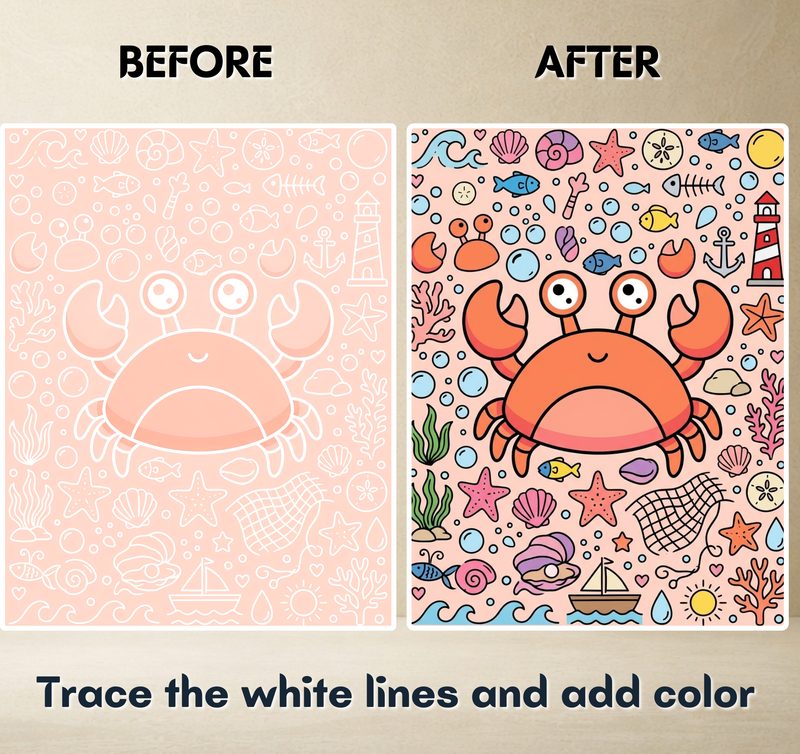 White lines coloring book artwork