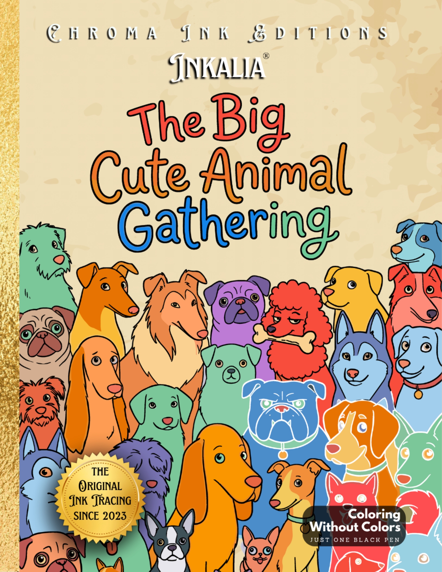 The Big Cute Animal Gathering — Inkalia Ink Tracing Coloring Book