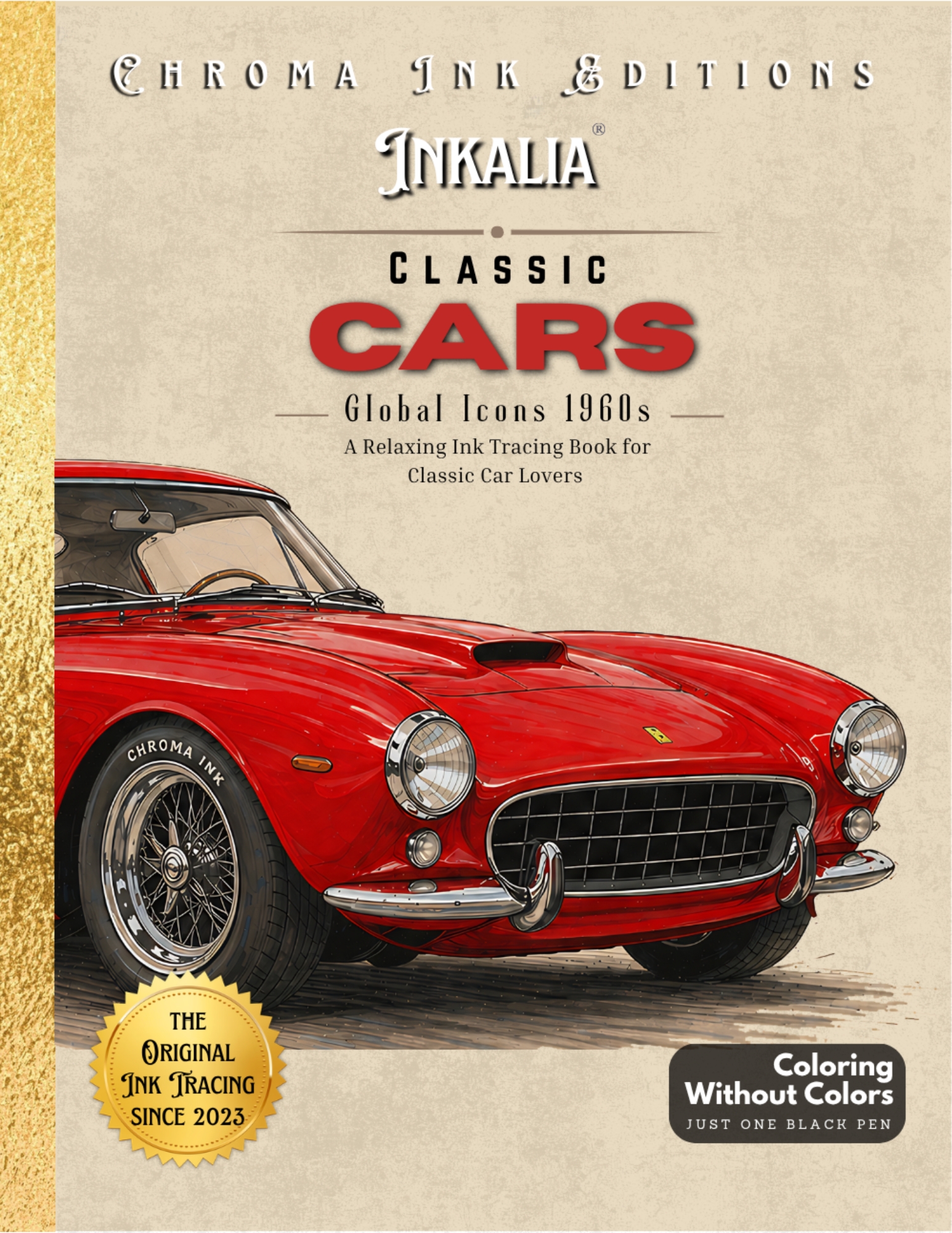 Classic Cars Global Icons 1960s — Inkalia Ink Tracing Coloring Book