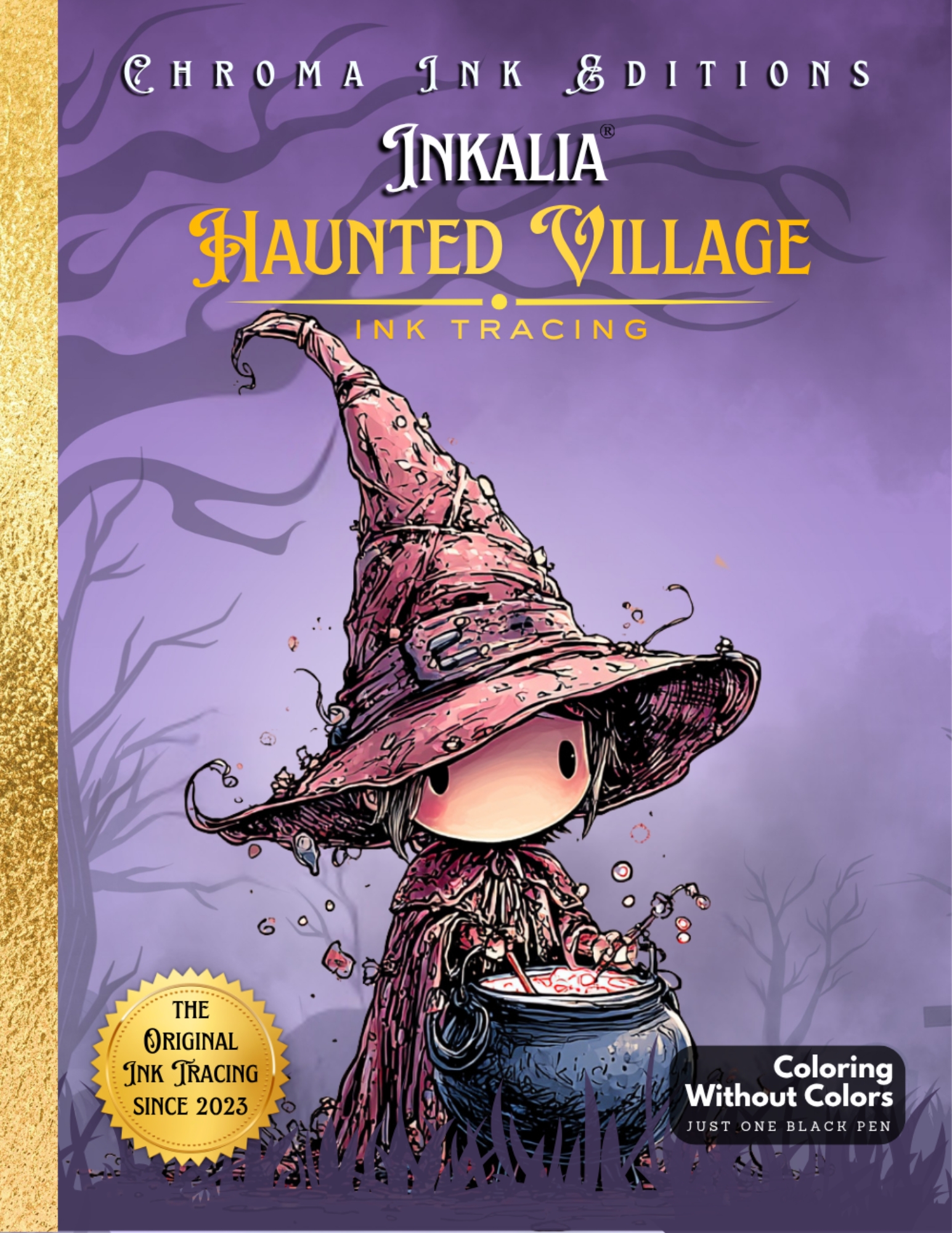 Haunted Village — Inkalia Halloween Ink Tracing Coloring Book