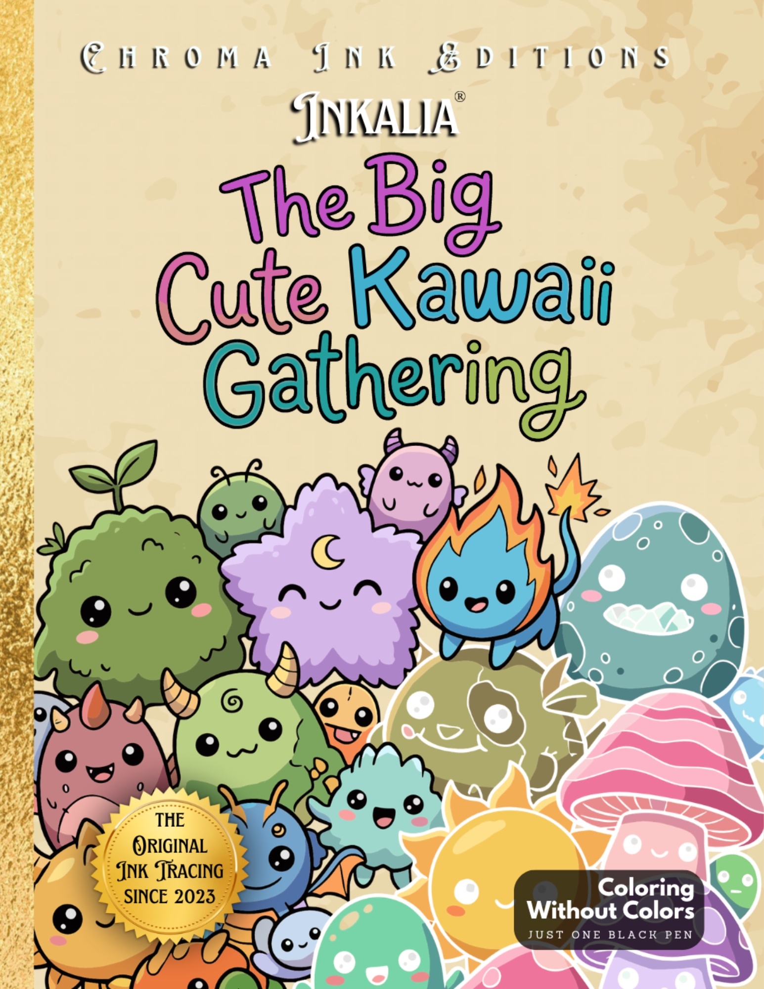 The Big Cute Kawaii Gathering — Inkalia Ink Tracing Coloring Book