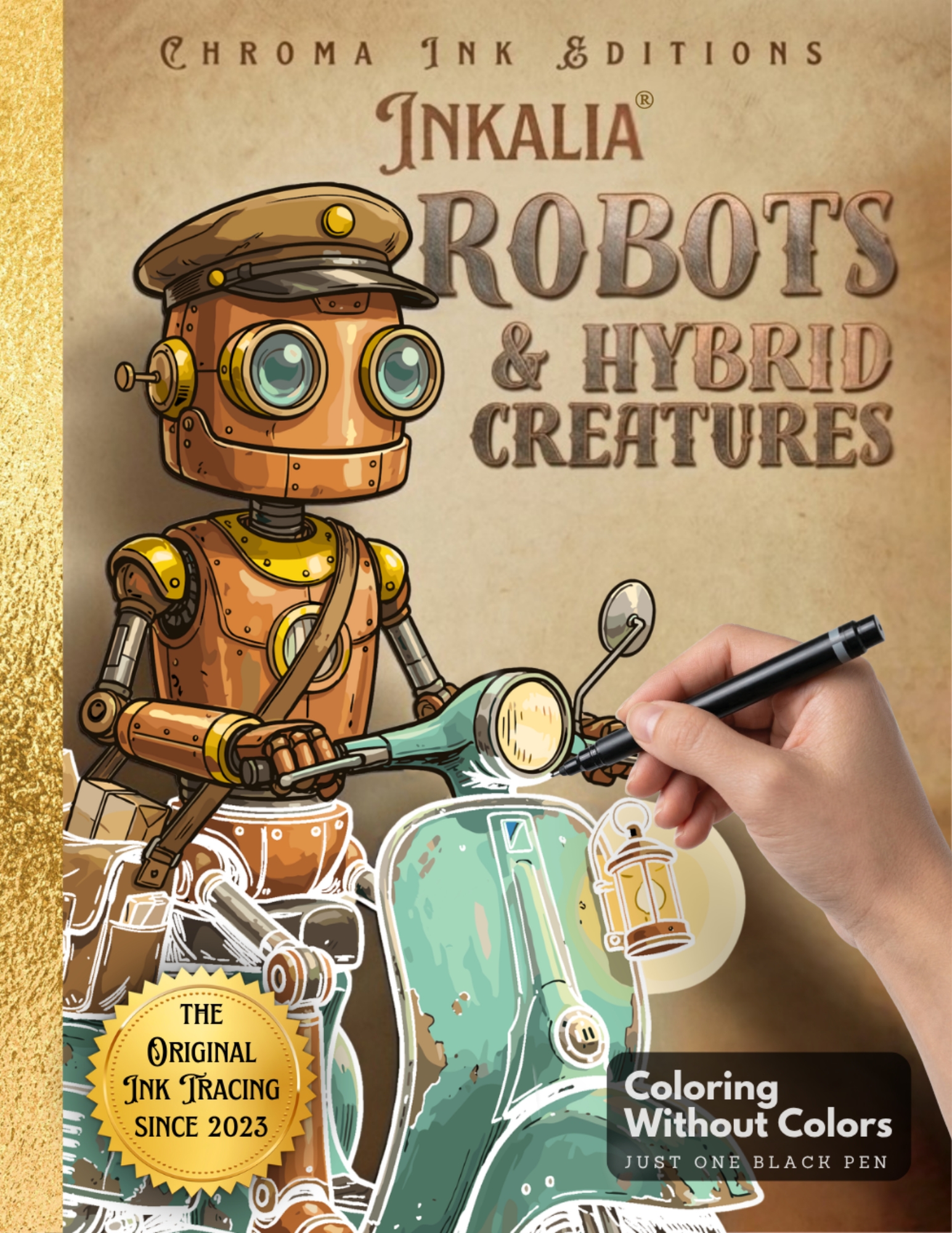 Robots and Hybrid Creatures — Inkalia Ink Tracing Coloring Book