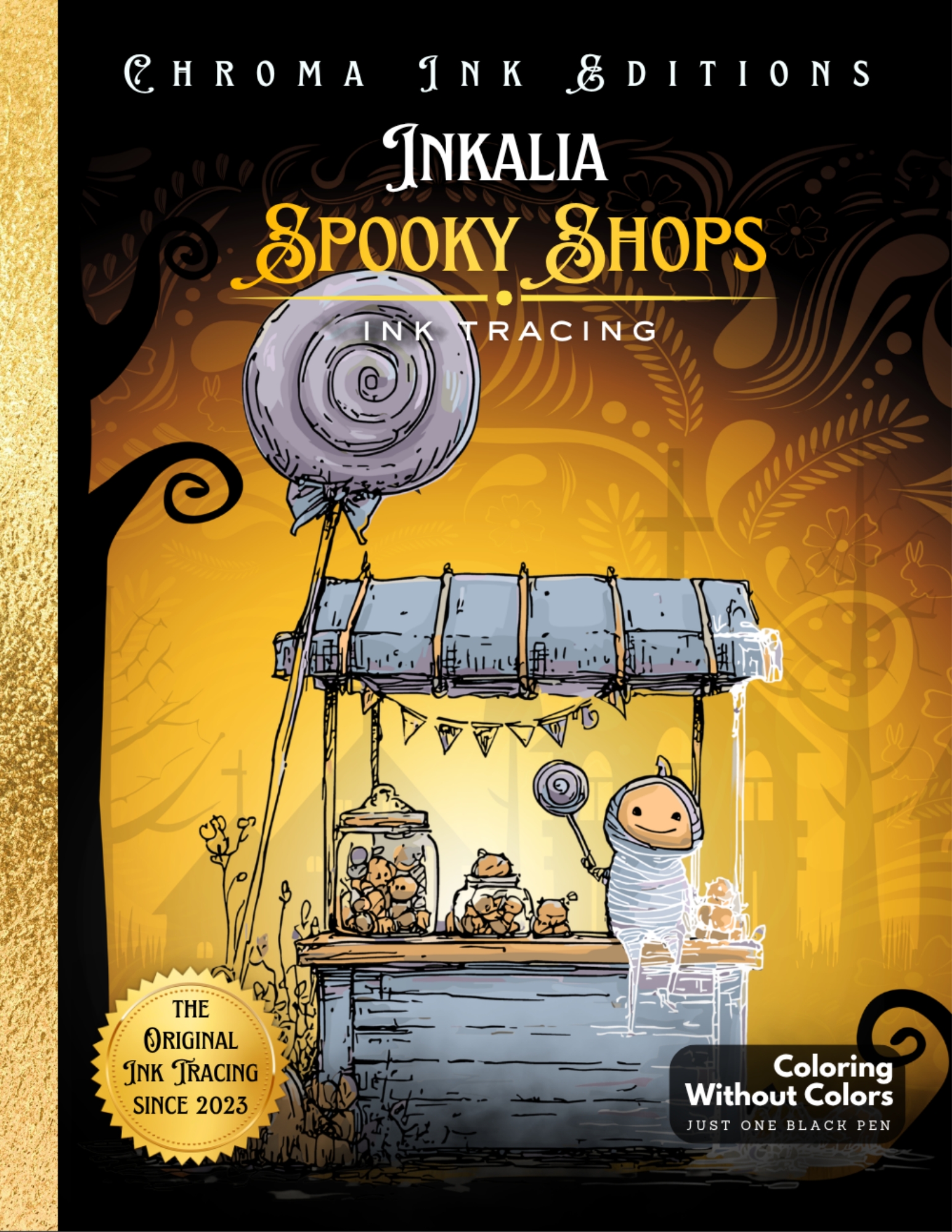 Spooky Halloween Shops — Inkalia Ink Tracing Coloring Book
