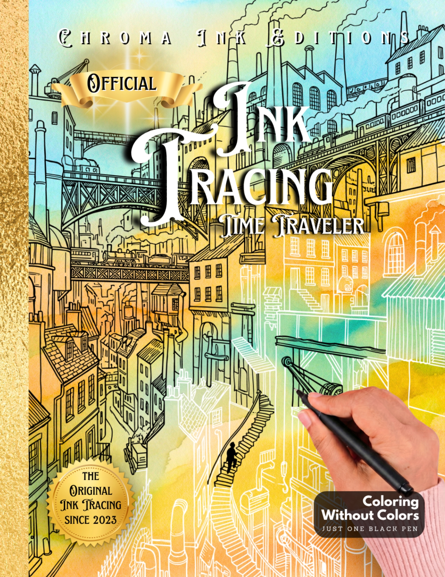 Inkalia Hidden Cities Vol. 3 Time Traveler — Ink Tracing Coloring Book