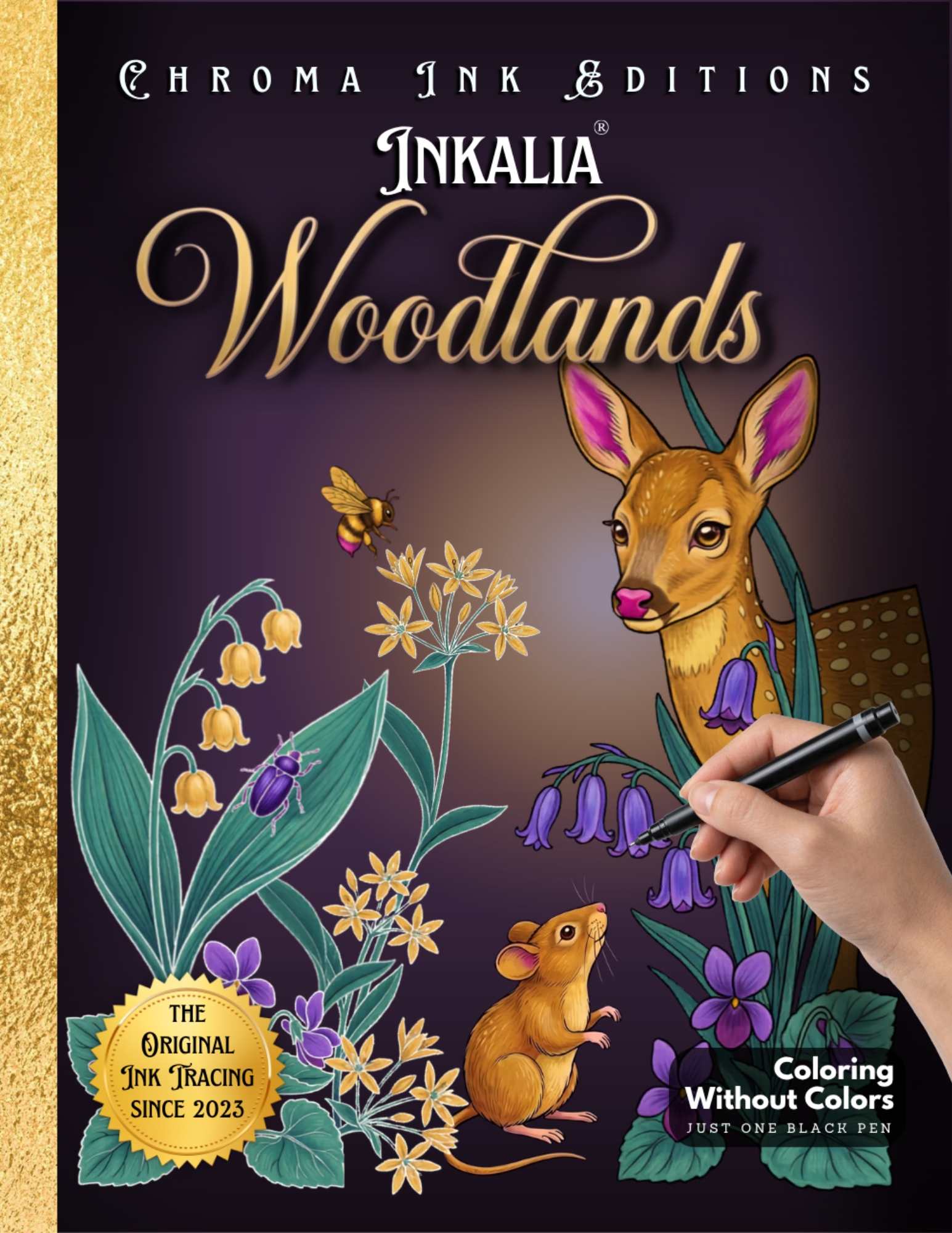 Inkalia Woodlands — Ink Tracing Coloring Book