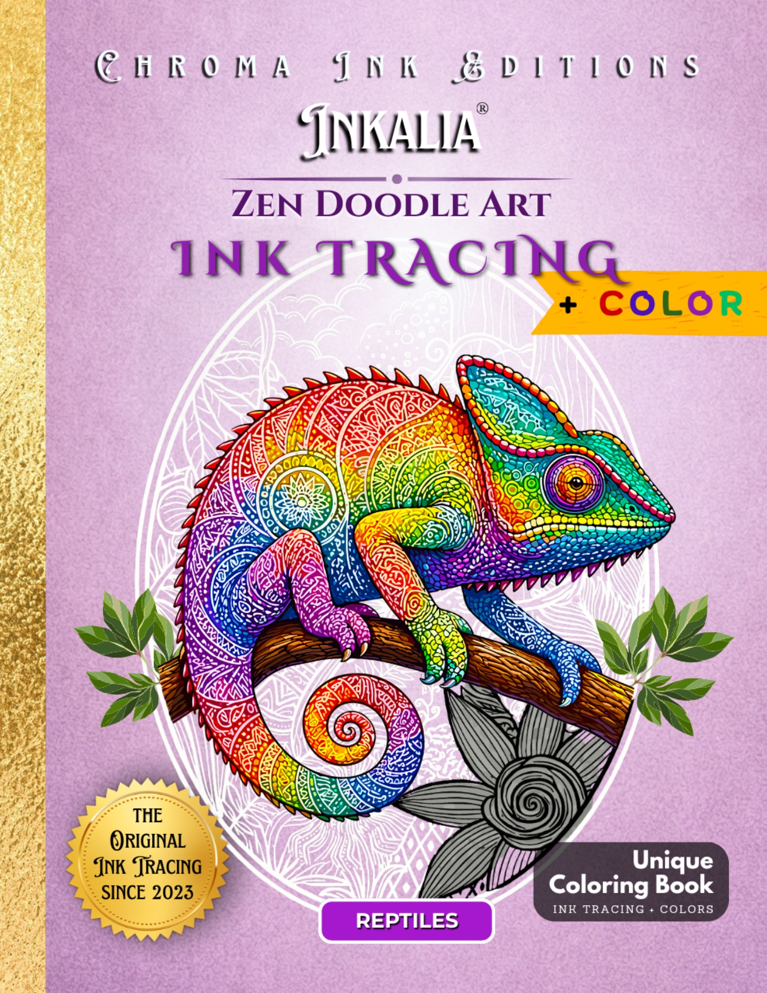 Zen Doodle Reptiles Edition — Inkalia Ink Tracing Coloring Book